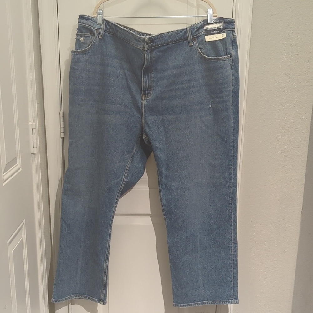 Abercrombie and Fitch The‎ 90s Relaxed High Rise Womens 37 Size 24s Curve Love